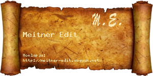 Meitner Edit névjegykártya